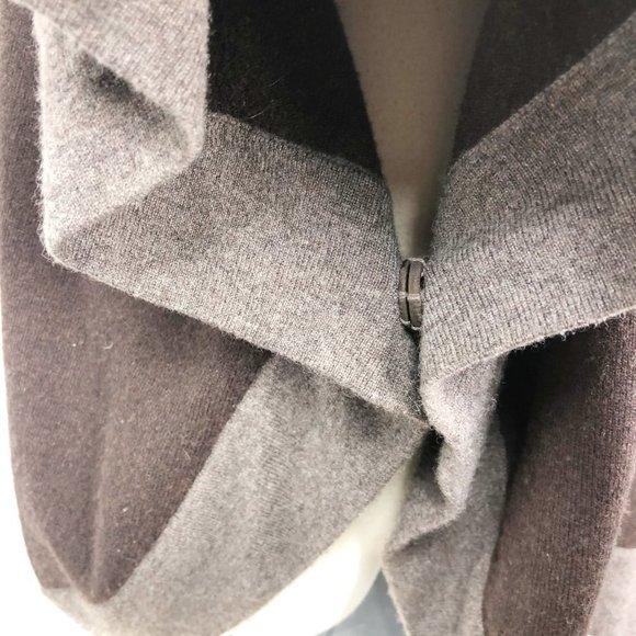 Autumn Cashmere Toogle Hooded Brown Taupe Poncho S - Picture 6 of 8